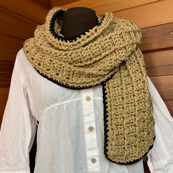 Handcrafted Textured Waffle Scarf Cowl Neck Warmer - Picture 2 of 8